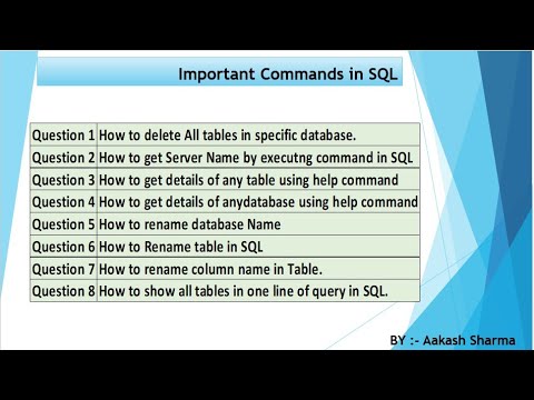 Top 8 Important commands in SQL