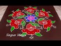 Traditional rangoli flower muggulu design with 11X6 dots | Pandaga Sankranthi muggulu | Pongal kolam