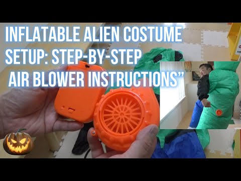 Inflatable Alien Costume Setup: Step-by-Step Air Blower Instructions #alien #howto #halloween #setup