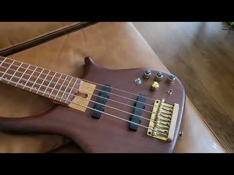 Rare U.S. Masters EP5J 5-String Bass – Natural Walnut Brown – USA Made – Active EQ – Figured Maple Neck – Gold Hardware image 25