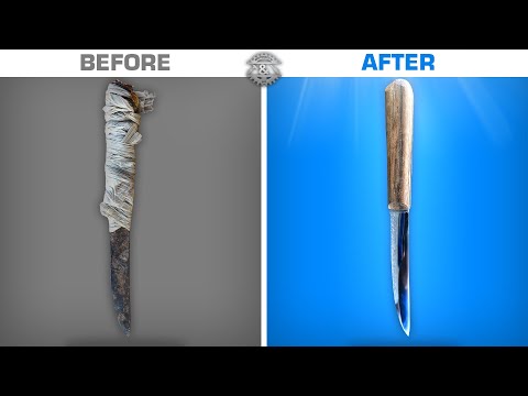 Old rusty knife restoration