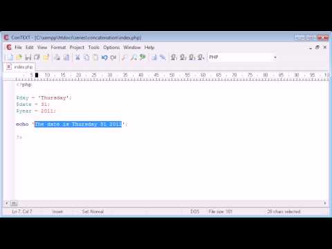 Beginner PHP Tutorial 17 Concatenation