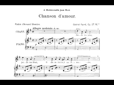 Chanson d'amour (G. Faure) - G Major Piano Accompaniment - Karaoke
