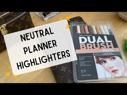SWATCHING THE TOMBOW DUAL BRUSH PENS IN PORTRAIT PALETTE (BEST NEUTRAL HIGHLIGHTERS FOR PLANNERS!)