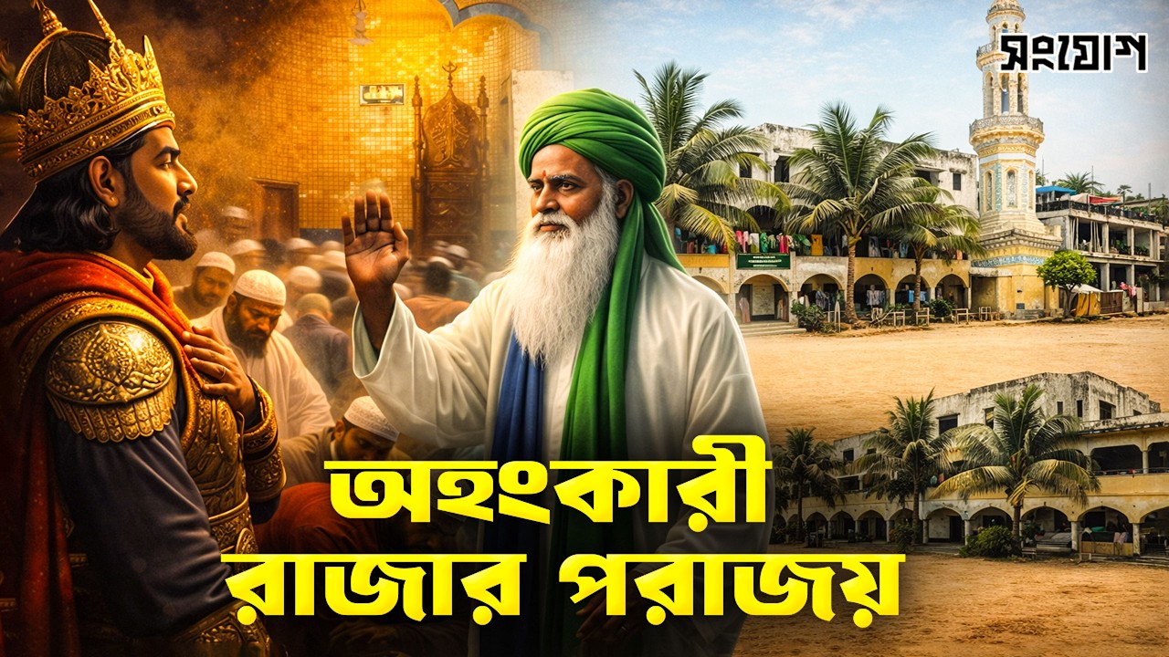 লাউয়ের খোলে ভেসে আসা পীর ও রাজার আত্মসমর্পণ