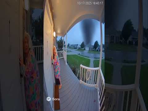 A hidden camera captured a tornado