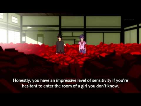 Bakemonogatari book clean up scene