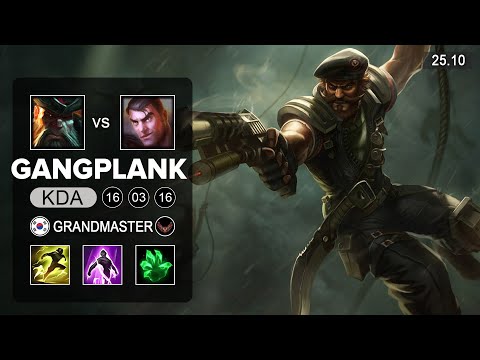 GangPlank vs Jayce Top - KR Grandmaster - Patch 25.10 Season 15