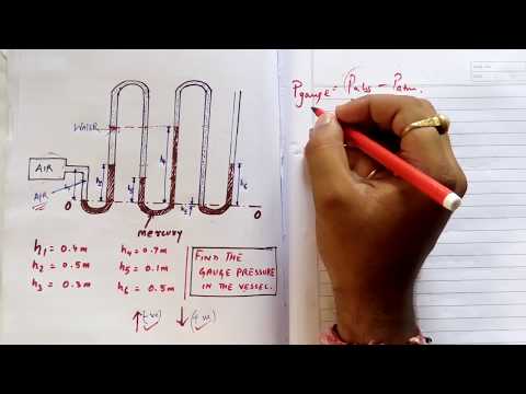 multitube manometer pressure problems (Fluid Mechanics lecture)