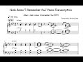 Hank Jones "I Remember You" Piano Transcription