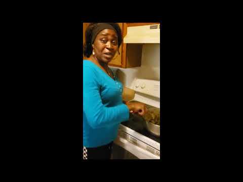 Corn Fufu and Njyama-njyama complete preparation. African dish