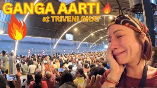 Tears flow at the daily fire ceremony at sunset in Rishikesh amongst the culture and spirituality...