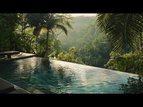 8 Hours Tropical Swimming Pool Ambience At Luxury Villa - Relaxing Sound Of Nature To Heal Your Mind