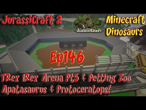JurassiCraft 2.0 Jurassic World Ep146 T Rex Indominus Rex Arena Pt5 Apatasaurus Protoceratops