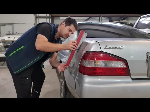 Рихтовка заднего крыла. Кузовные работы, работа споттером.