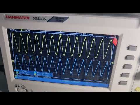 esp32  waveform oscilloscope using pins 25 and 26 to DAC (Digital to Analog Converter)