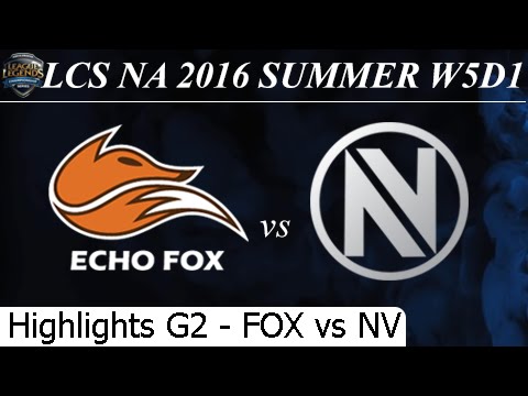FOX vs NV Game 2 Highlights 01/07/2016 - LCS NA Summer 2016 W5D1M10 Echo Fox vs Team Envy