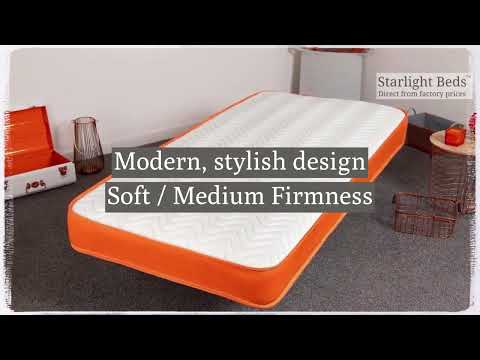 Starlight Beds | Memory Foam & Spring Mattress (1108) Orange