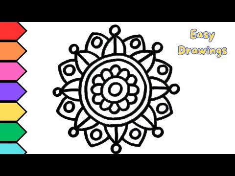 Easy Mandala Drawing for Kids | Step-by-Step Art Tutorial at Home | Coloring Fun for Beginners