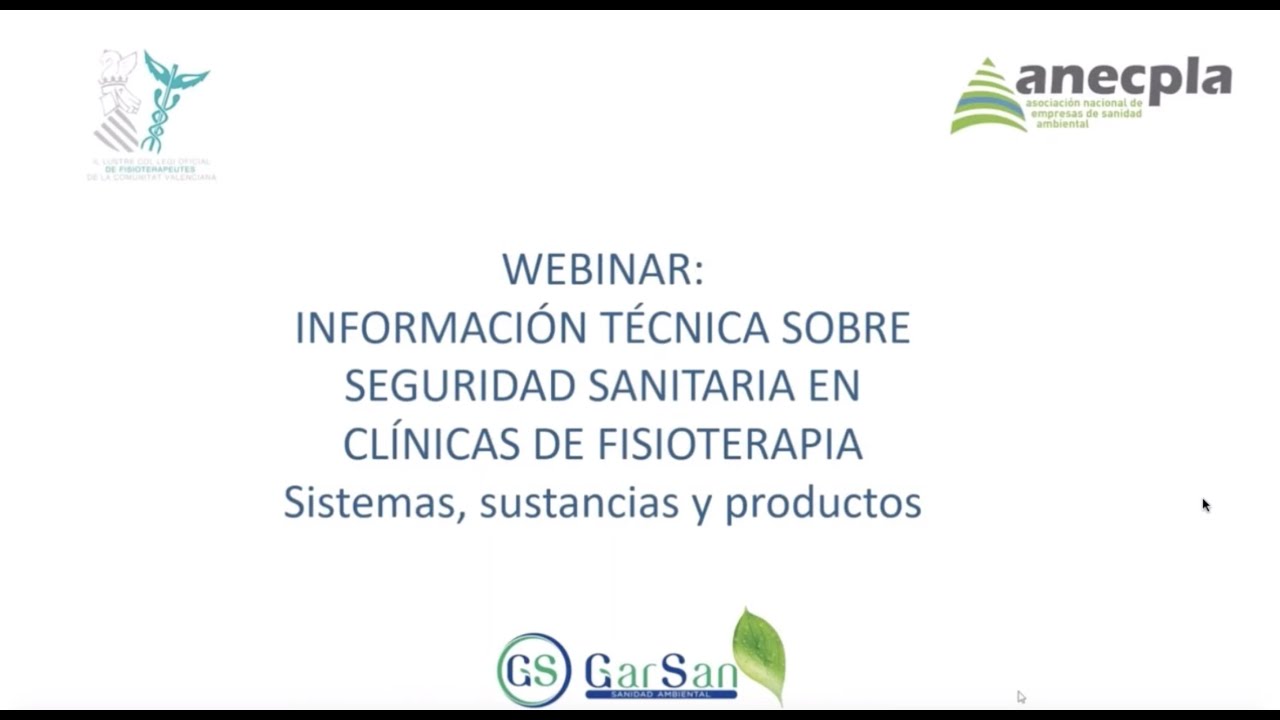 Webinar: “Información sobre Seguridad Sanitaria en Clínicas de Fisioterapia”. ICOFCV