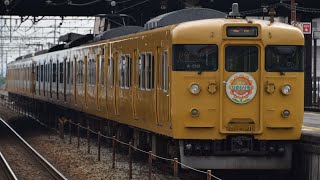 山陽本線 団体列車 倉敷ひまわり号 回送 115系A-02編成＋115系D-15編成 中庄駅発車！