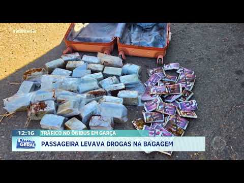 Tráfico no ônibus em Garça: passageira levava drogas na bagagem
