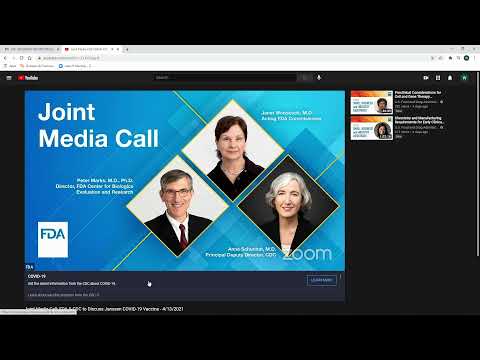 WATCH LIVE: FDA, CDC Hold Audio Press Conference About J&J Vaccine After Reports of Rare Blood Clots