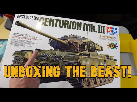 Unboxing the new Tamiya 1/16 Full option British Centurion MK III RC tank kit #56045