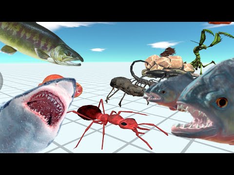 Animal Revolt Battle Simulator Giant Invertebrates VS Aquatics