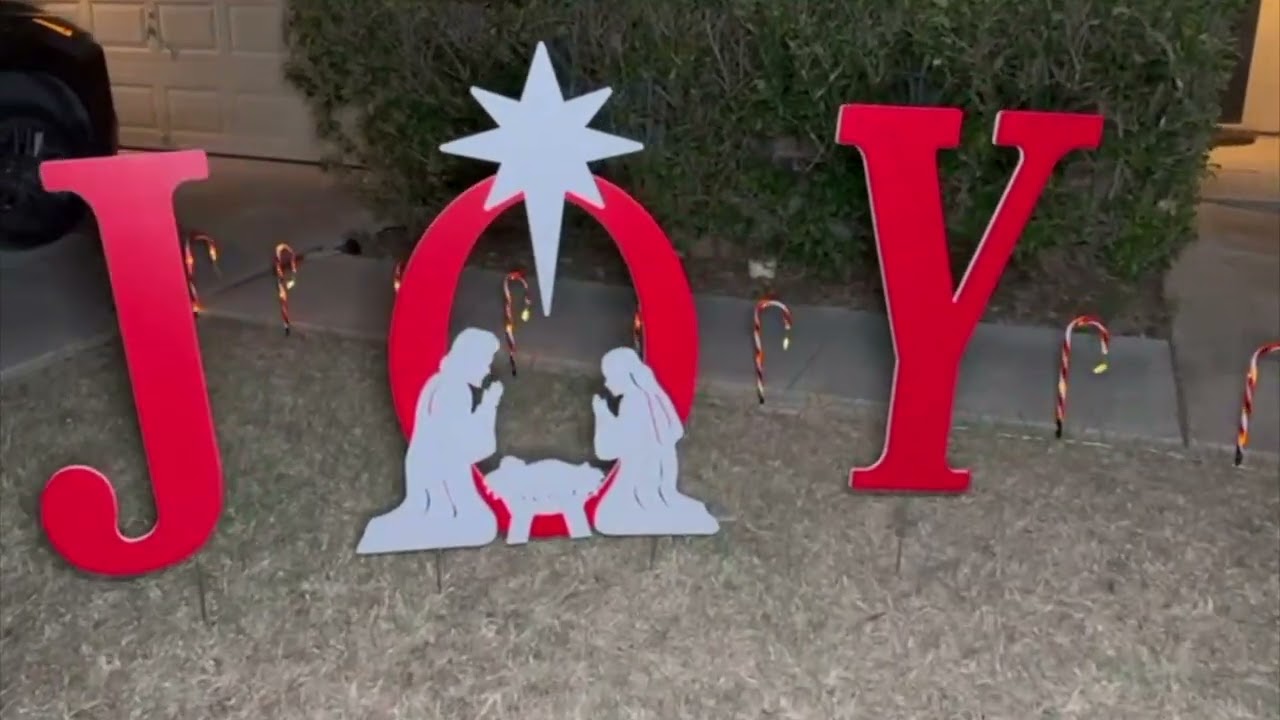 🎄 46″ JOY Nativity Yard Sign | Christmas Outdoor Decor