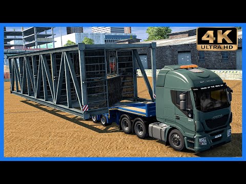 ENORMOUS Construction Staircase transported with Iveco Stralis Hi-Way | Euro Truck Simulator 2 “4K”