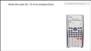 Simplifying ratio using a calculator
