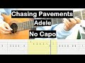 Chasing Pavements Guitar Tutorial No Capo (Adele) Melody Guitar Tab Guitar Lessons for Beginners