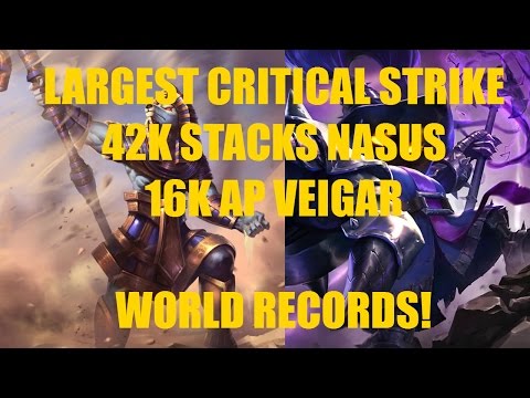 League of Legends - Highest (Human) Nasus and Veigar Stacking Record, 42k Q Stacks and 16k AP