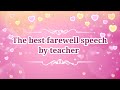Farewell speech by teacher