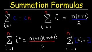 Summation Formulas and Sigma Notation - Calculus