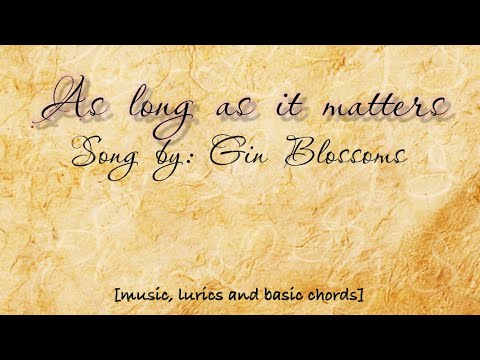 As Long As It Matters - Gin Blossoms