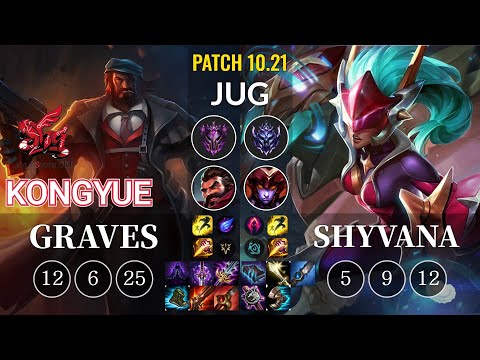 ahq Kongyue Graves vs Shyvana Jungle - KR Patch 10.21