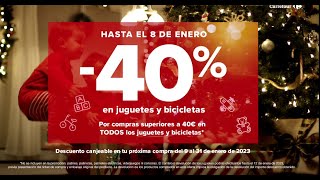 Carrefour 40% en juguetes y bicicletas anuncio