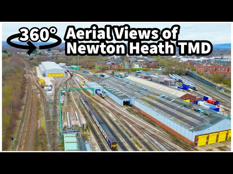 360° AERIAL VIEWS of Newton Heath Traction Maintenance Depot in Manchester