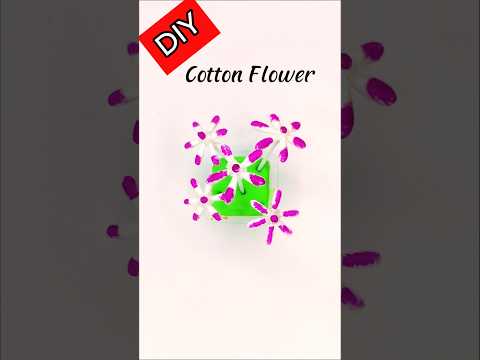 Beautiful DIY Cotton Flower | Easy Handmade Flower Craft | Simple Home Decoration Idea 🌸