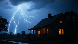 Stormy Night Rain & Thunder 🌩️ Calming Ambience for Stress Relief