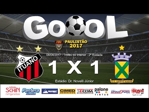 Gols - Ituano X Santo André - Paulistão A1 2017 - Troféu do Interior - 2ª Rodada