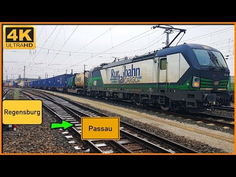 【4K】 Führerstandsmitfahrt Regensburg  nach Passau über Straubing,Plattling,Osterhofen