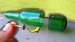Corte GARRAFAS de VIDRO com PARAFUSO - A maneira mais FÁCIL e EFICIENTE