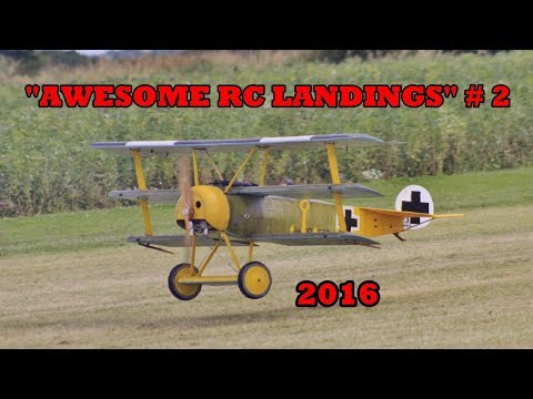 "AWESOME RC LANDINGS" WW1 SCOUTS / FIGHTERS LANDING # 2 - 2016