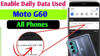 Moto g60 Enable daily data Used | Moto g60 Enable Data Usage Notification Bar