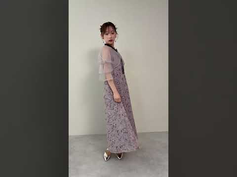 パープルのナロータイシアーボレロドレス 動画