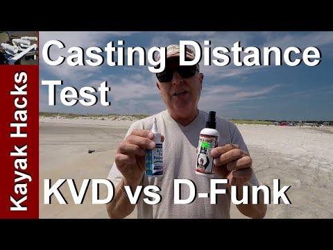 KVD Line and Lure Conditioner vs D-Funk fishing line conditioner - Distance casting test