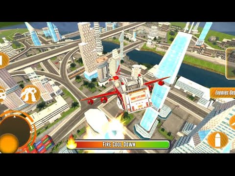 Flying Firefighter Truck Transform Robot Games | Fire truck driving simulator #15